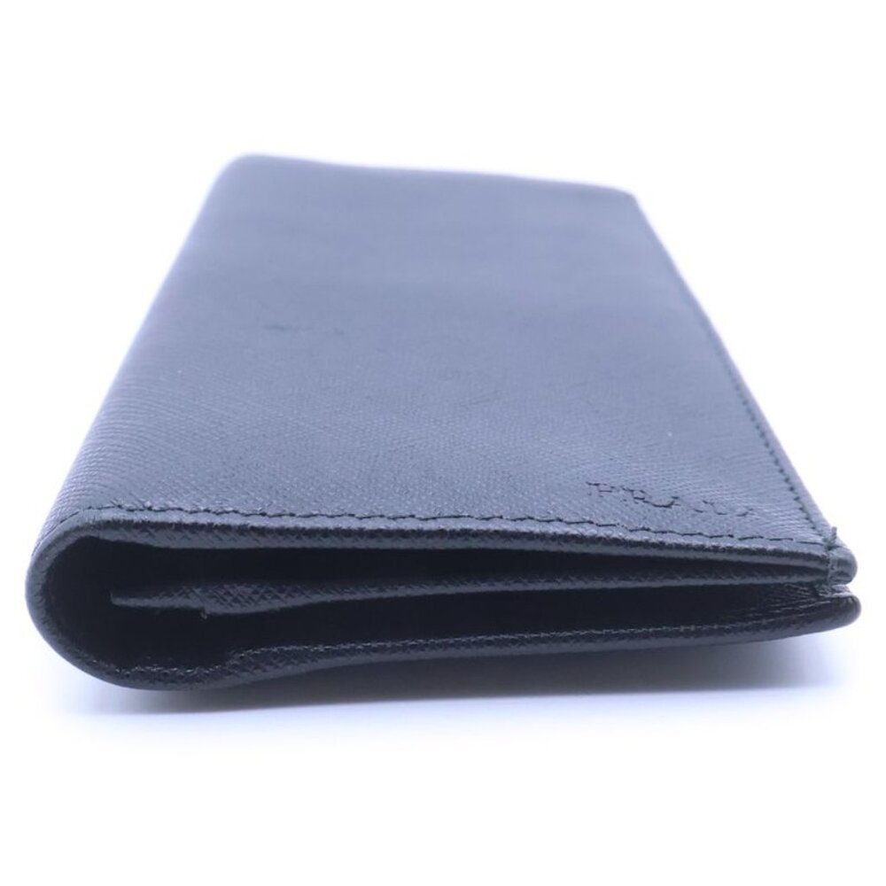 Prada Saffiano Bifold Wallet Card Case Black Leather - Picture 3 of 6